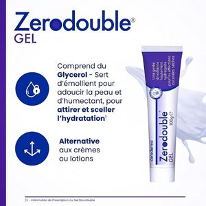 Zerodouble Gel Émollient - Soin Hydratant Intense Peaux Sèches et Eczéma - 100g