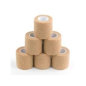 Bande Cohésive Élastique 2,5cm x 4,5m – Auto-adhésive, Souple & Réutilisable –couleur chair  – 1 Paire