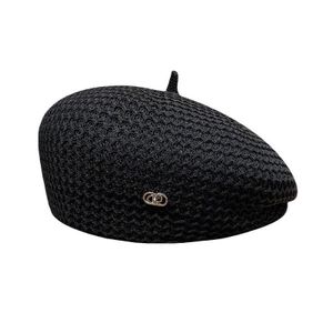 Béret Femme Design Ajouré - Chapeau de Peintre Style Japonais - Noir