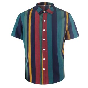 Chemises hawaïennes vintage pour hommes d'été à manches courtes, T-shirts décontractés du village