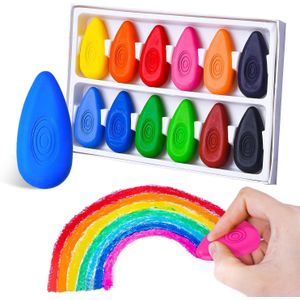 Crayons de couleur pour enfants en 12 couleurs, lavables, non toxiques et sûrs, adaptés pour le dessin d'enfants, l'école et les activités de bricolage.