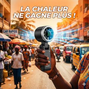 Ventilateur Portable Rechargeable 5 Vitesses - Mini Ventilo à Main Turbo Silencieux, Batterie 12h, Idéal Chaleur Dakar, Bureau, Voiture, Voyage - Petit Climatiseur Personnel