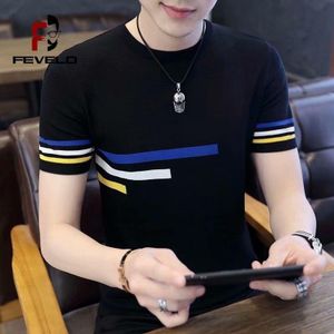 pisiduo 2026 nouveau Digital imprimé Super élastique décontracté à manches courtes homme Daily fête Home social T-chemise couleur unie vintage streetwear