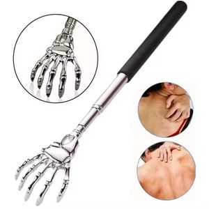 Gratteur de dos extensible portable en acier inoxydable Gratteur de dos télescopique pour les humains et les animaux de compagnie Massageur de dos extensible