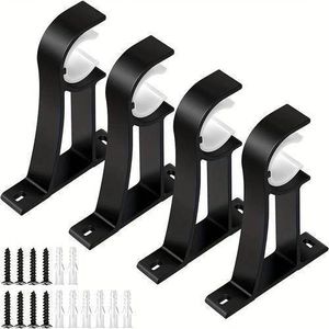 4 supports de tringle à rideaux, support de tige simple en alliage d'aluminium, pour tringle à vêtements