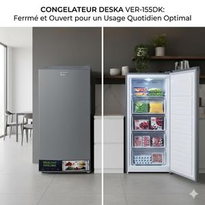 Deska Congélateur Vertical - VER-155DK - 155 Litres 5 Tiroirs
