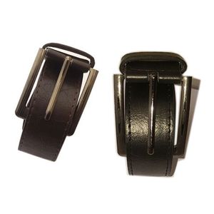 Pack de 2 Ceintures - Simili Cuir - Noir et marron