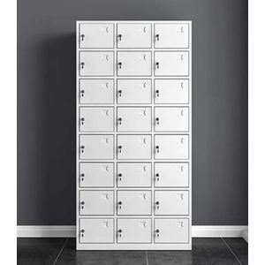 Casier métallique 24 portes pas cher – Armoire vestiaire en acier robuste gris pour bureau, école, entreprise ou salle de sport