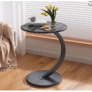 Cac Table d'appoint en bois en forme de C pour chambre et salon - 45x30x60 cm