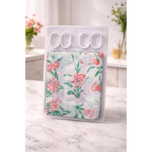 Rideau de Douche Imperméable avec Anneaux – Design Floral Élégant