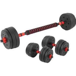 Haltères 30kg, Kit d'Haltères Musculation Réglable pour Entraînement Musculaire Haltérophilie Haltères avec Barre d'extension