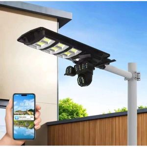 Lampadaire Solaire LED avec Caméra de Sécurité Intelligente - Détecteur de Mouvement & Contrôle Smartphone