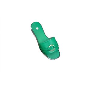 Mules Plates Élégantes pour Femme avec Anneau Doré – Vert 