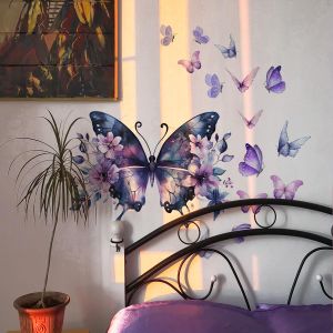 Stickers muraux floraux avec papillons pour chambre de filles, salon et salle à manger - Ajoutez une touche de rêve!