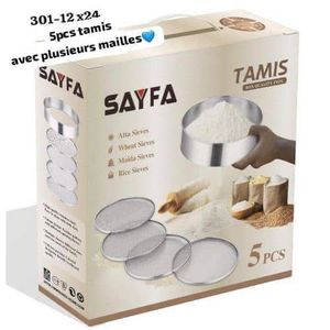 Tamis Interchangeable 5pcs Inox - Mailles Fines à Grosses