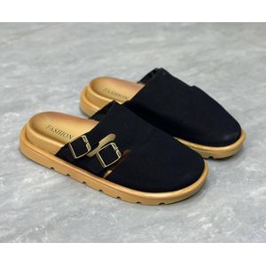 Chaussures de ville style babouche premium noir