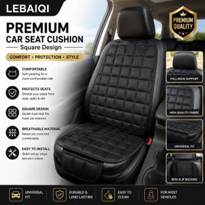 Ensemble de coussin de siège auto 2 pièce - Housses de siège en velours doux avec poches de rangement - Noir