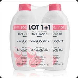 Byphasse Lot de 2 PLAISIR GEL DOUCHE huile d'argan bio 600ml