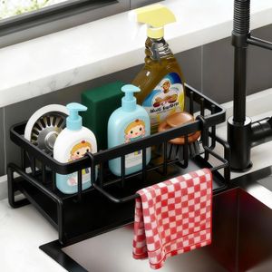 ShebSheb Organisateur d’évier de cuisine, porte‑éponge et support pour accessoires de cuisine, distributeur de savon et rangement de comptoir pour la maison