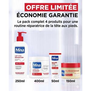 Mixa PACK CICA-RÉPARATION - Routine Complète 4 Soins - Corps, Visage & Mains