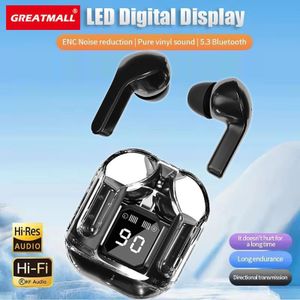 GreatMall® Air31 Écouteurs Intra-Auriculaires Bluetooth Transparent À Réduction De Bruit, Casque Sans Fil Avec Affichage Numérique