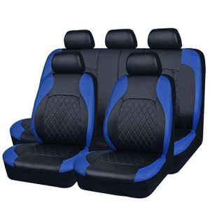 Housses de sièges de voiture universelles en similicuir - Bleu - 9 pièces