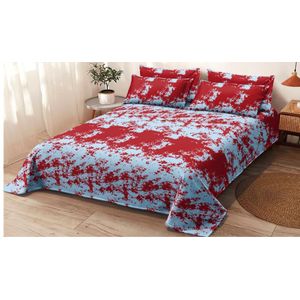 Draps Coton AFRICA TEXTURE THIOUP 1 drap plat et 2 taies d'oreiller literie ensemble 240x250