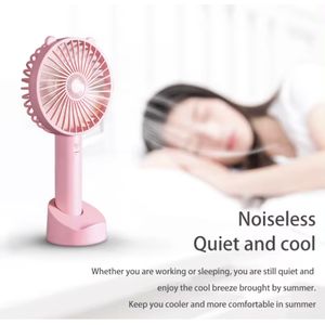 Mini Ventilateur portable avec oreille , Rechargeable - Rose