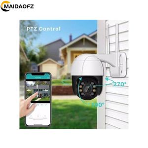 MAIDAOFZ Caméra De Surveillance - Wifi - 1080P - PTZ - 4X Zoom - 2MP - CCTV - -Blanc / Noir