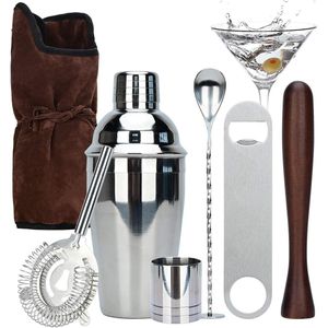 Ensemble d'outils de barman portable 7 pièces, ensemble de shaker à cocktails 750 ml