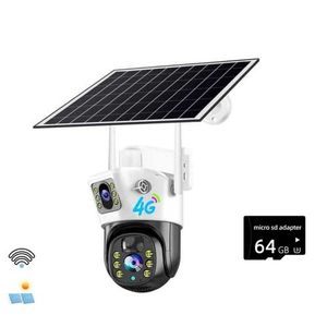 Camera Solaire WIFI de Sécurité Double Objectifs + Carte mémoire de 64GB