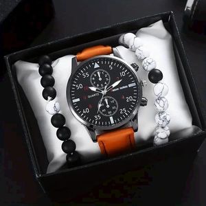 Montre et bracelets Hommes 3 pièces ensemble de luxe H/F