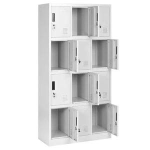 Vestiaire métallique multi-cases - armoire à casiers (12 portes)