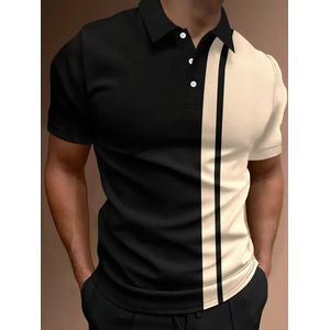Dou-color T-shirt homme imprimé multicolore chandails polos manches courtes