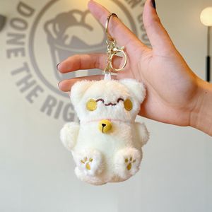 Porte-clés en peluche douce miniature de 12 cm, petit chat porte-bonheur personnalisé avec rembourrage en coton 
