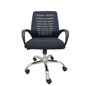 Chaise de bureau ergonomique pivotante Noir Aluminium