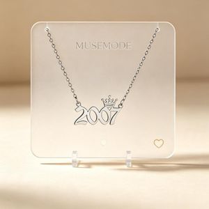 Collier Femme 2007 Numéro de Date de Naissance Bijoux en Acier Inoxydable - Argent