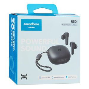 Soundcore Écouteurs ANKER R50i TWS Pilotes 10 mm Big Bass Bluetooth 5.3  30 h d'autonomie  Étanchéité IPX5  Appels IA 2 micros 