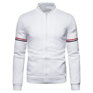 Veste Homme Décontractée Blanche à Fermeture Éclair Respirante et Style Tendance