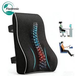 Flushrenic Coussin de soutien, soutien dorsal ergonomique avec housse en maille 3D respirante, adapté pour chaises de bureau, chaises de gaming, voitures, utilisation domestique