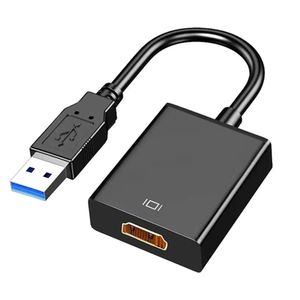 Cable Adaptateur USB 3.0 VERS HDMI convertisseur blindé combiné USB 3.0 HD 1080P  adaptateur mâle-femelle pour téléviseur HD et ordinateur portable/PC