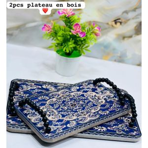 Sd Plateau de service en bois 2pcs NWVL