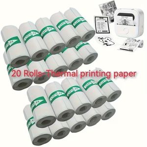 Autre Pack de 20 rouleaux de papier thermique auto-adhésif autocollante blanc 57mm pour mini imprimante de ticket