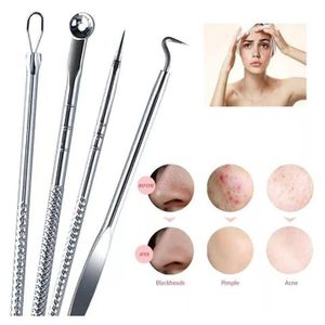 4pcs Stainless Steel Facial Acne  Remover Tool Set