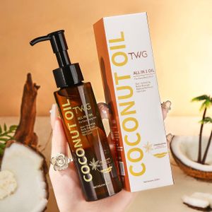 TWG Huile de Coco Fractionnée 4-en-1 – Démaquillant, Soin Cheveux, Corps et Massage (100ml)