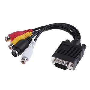 Adaptateur de câble convertisseur VGA vers S-Video AV RCA TV