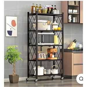 Étagère de cuisine pliable à 5 niveaux, installation rapide 