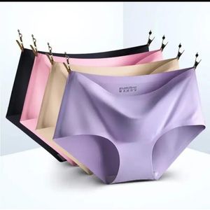 Pack de 12 culottes sans couture invisible pour femme, taille mi-haute,en spandex, sous-vêtements en soie glacé confortable.