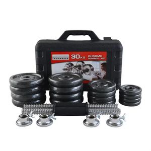 Kit d'haltères chromé ajustable 30kg