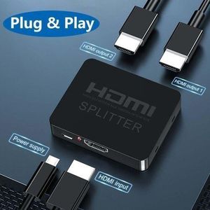 Répartiteur/adaptateur HDMI, Répartiteur Vidéo HD 1080P 4K, Amplificateur Pour PC, PS3, Xbox - Noir